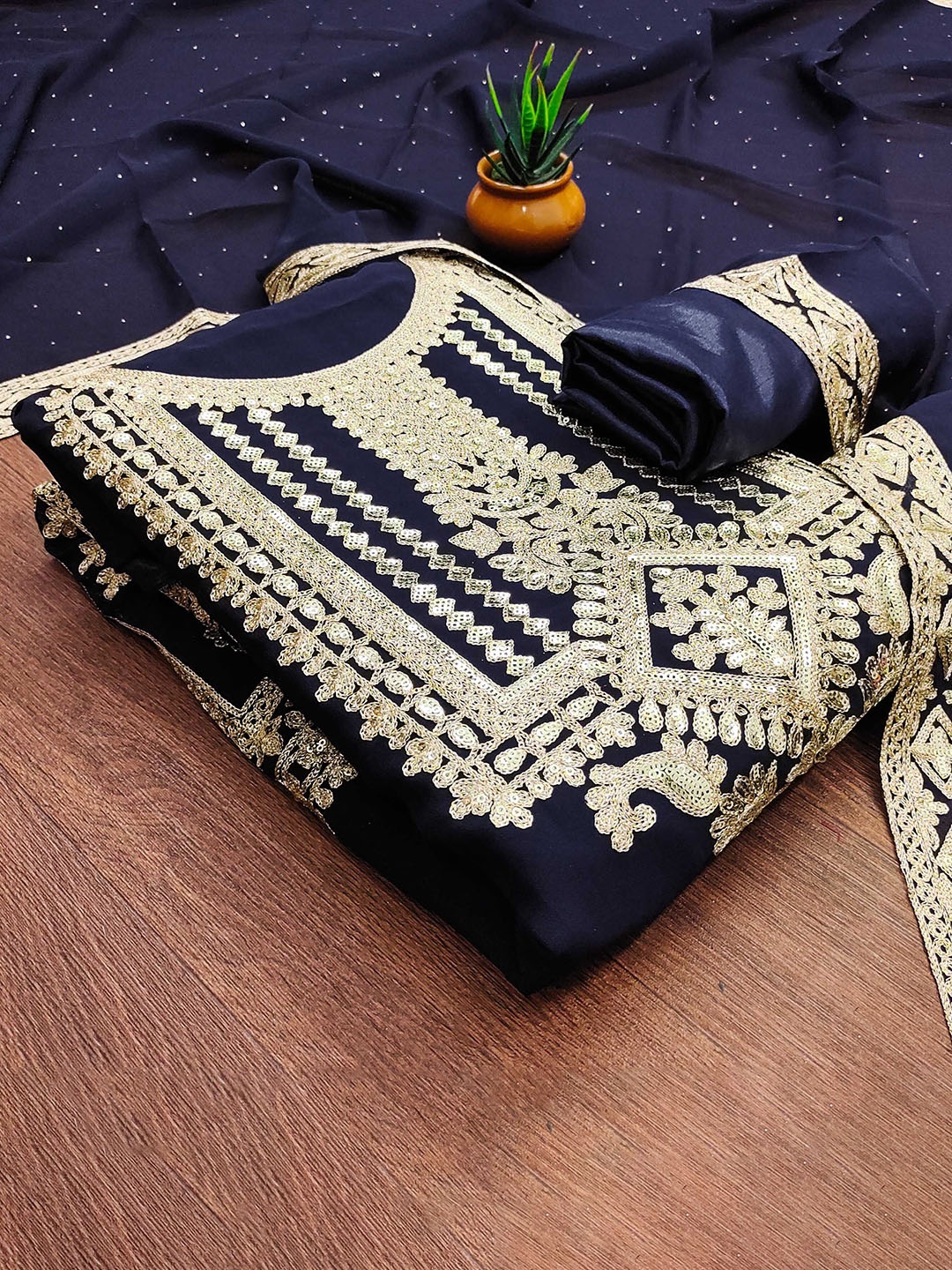 SAINOOR Ethnic Motifs Embroidered Sequinned Silk Georgette Unstitched Dress Material, Blue
SAINOOR Ethnic Motifs Embroidered Sequinned Silk Georgette Unstitched Dress Material, Blue