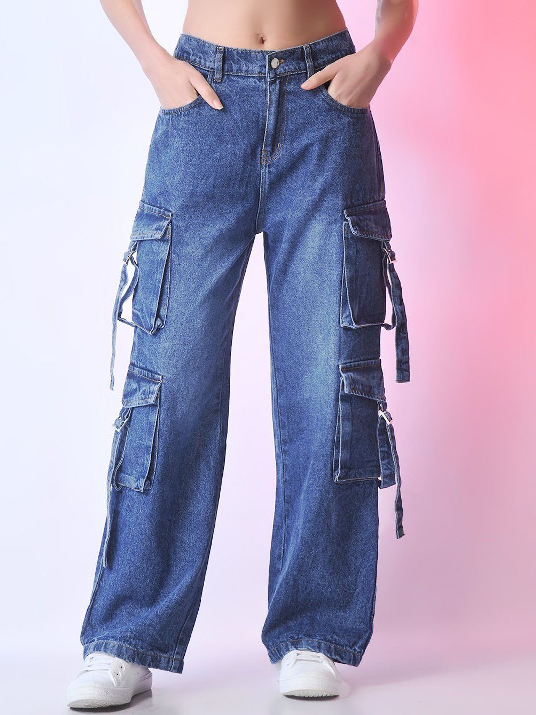DressBerry Women Comfort Wide Leg High-Rise Light Fade Acid Wash Stretchable Jeans, Blue
DressBerry Women Comfort Wide Leg High-Rise Light Fade Acid Wash Stretchable Jeans, Blue