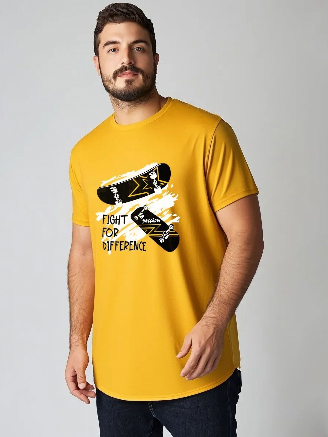 Toodle Plus Unisex Plus Size Graphic Printed Round Neck Pure Cotton T-Shirt, Mustard
Toodle Plus Unisex Plus Size Graphic Printed Round Neck Pure Cotton T-Shirt, Mustard