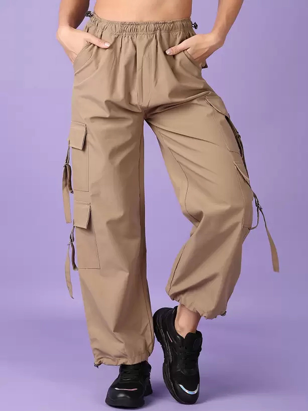 Fashion2wear Women Comfort Loose Fit High-Rise Wrinkle Free Pleated Cargos Trousers, Beige
Fashion2wear Women Comfort Loose Fit High-Rise Wrinkle Free Pleated Cargos Trousers, Beige