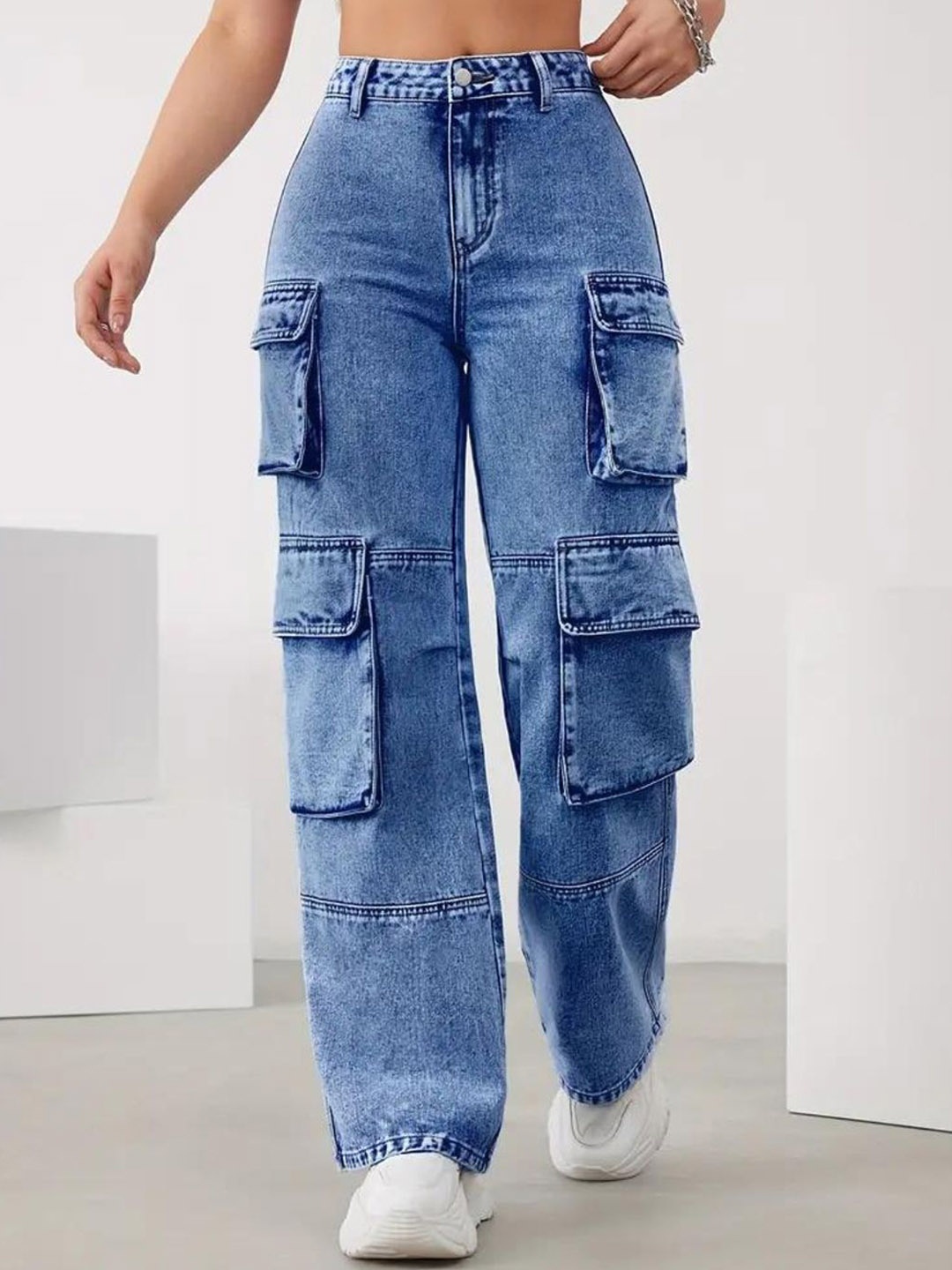 DressBerry Women Comfort Wide Leg High-Rise Light Fade Acid Wash Stretchable Jeans, Blue
DressBerry Women Comfort Wide Leg High-Rise Light Fade Acid Wash Stretchable Jeans, Blue