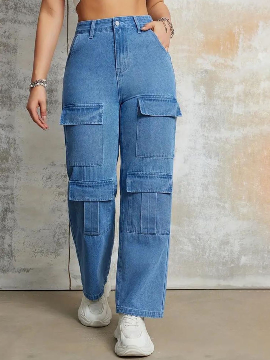 DressBerry Women Comfort Wide Leg High-Rise Light Fade Acid Wash Stretchable Jeans, Blue
DressBerry Women Comfort Wide Leg High-Rise Light Fade Acid Wash Stretchable Jeans, Blue