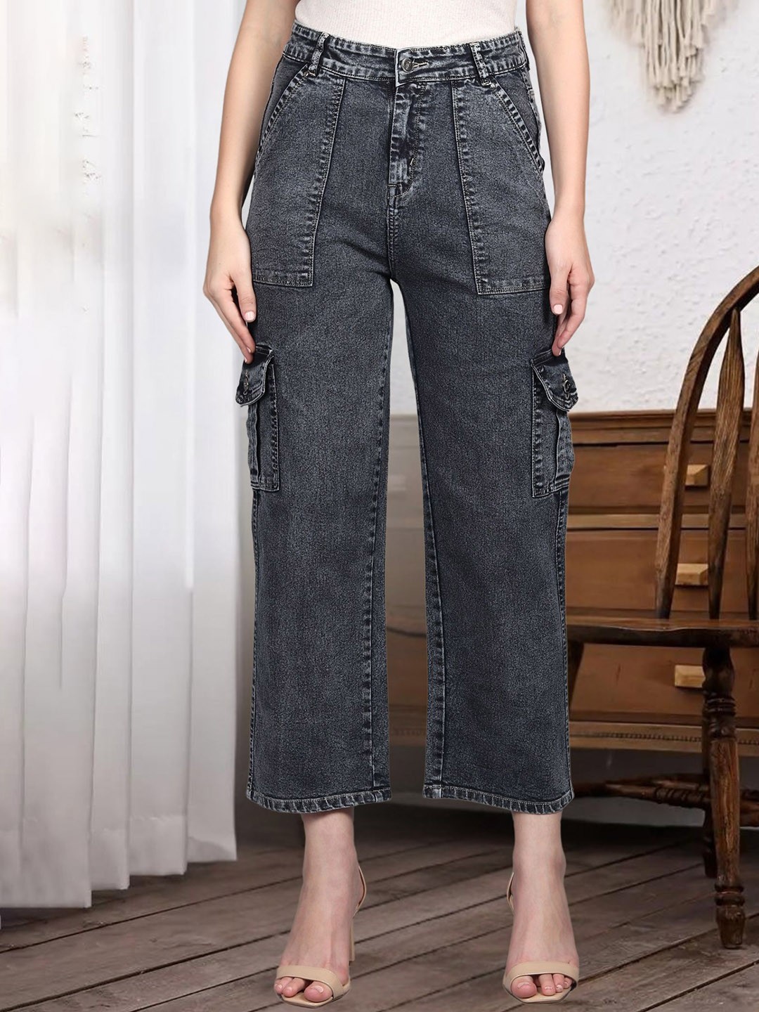 DressBerry Women Comfort Straight Fit High-Rise Light Fade Acid Wash Stretchable Jeans, Black
DressBerry Women Comfort Straight Fit High-Rise Light Fade Acid Wash Stretchable Jeans, Black