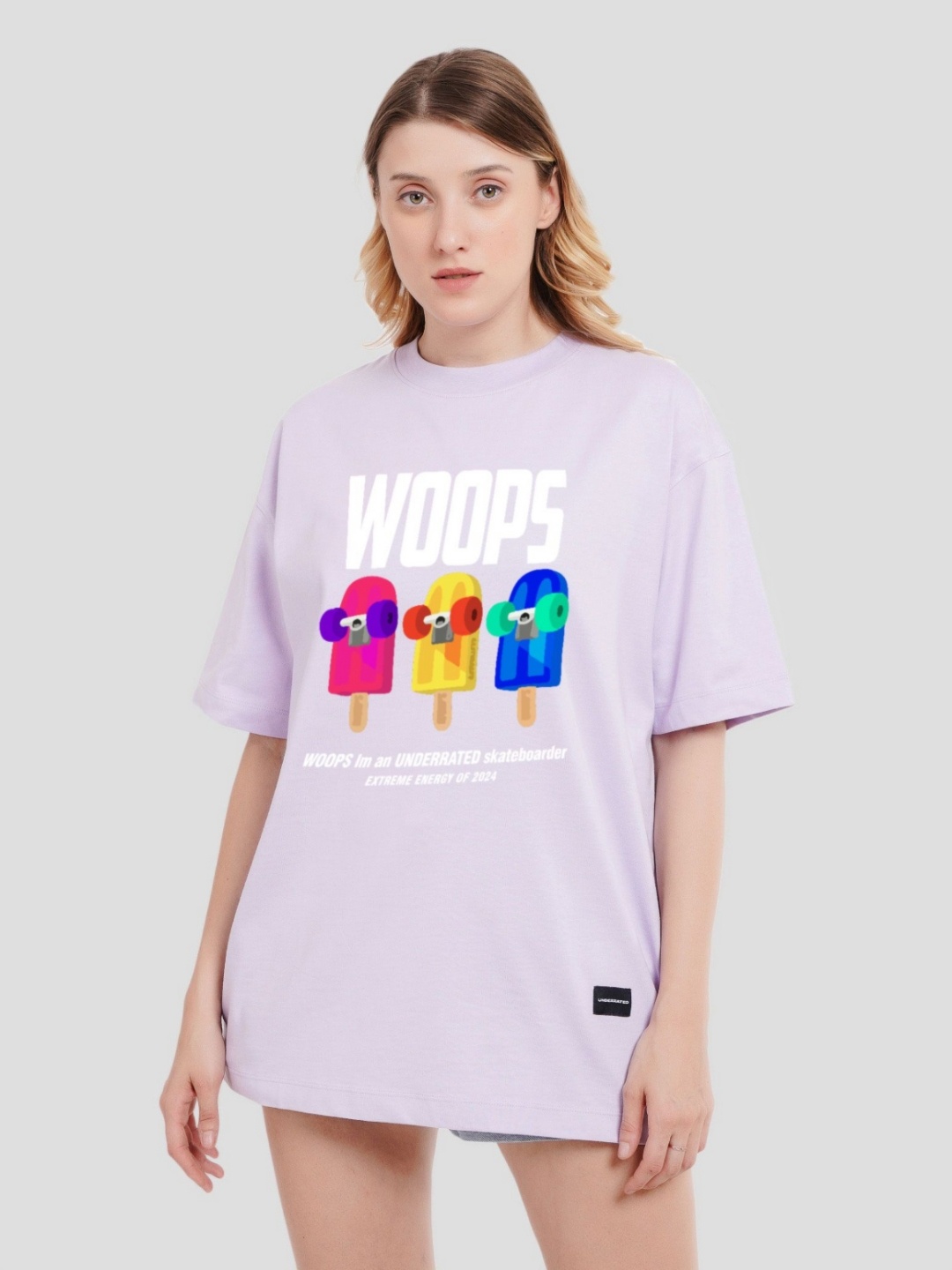 Underrated Club Women Bio Finish Graphic Printed Round Neck Cotton Oversized T-shirt, Lavender
Underrated Club Women Bio Finish Graphic Printed Round Neck Cotton Oversized T-shirt, Lavender