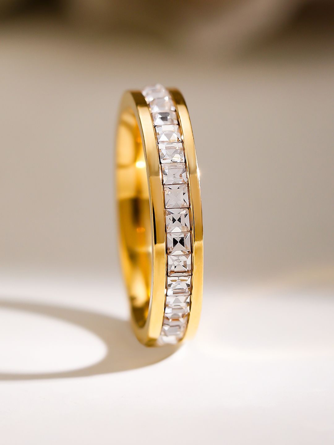 Rubans Voguish 18K Gold Plated Stainless Steel Tarnish Free Waterproof Zirconia Band Ring
Rubans Voguish 18K Gold Plated Stainless Steel Tarnish Free Waterproof Zirconia Band Ring