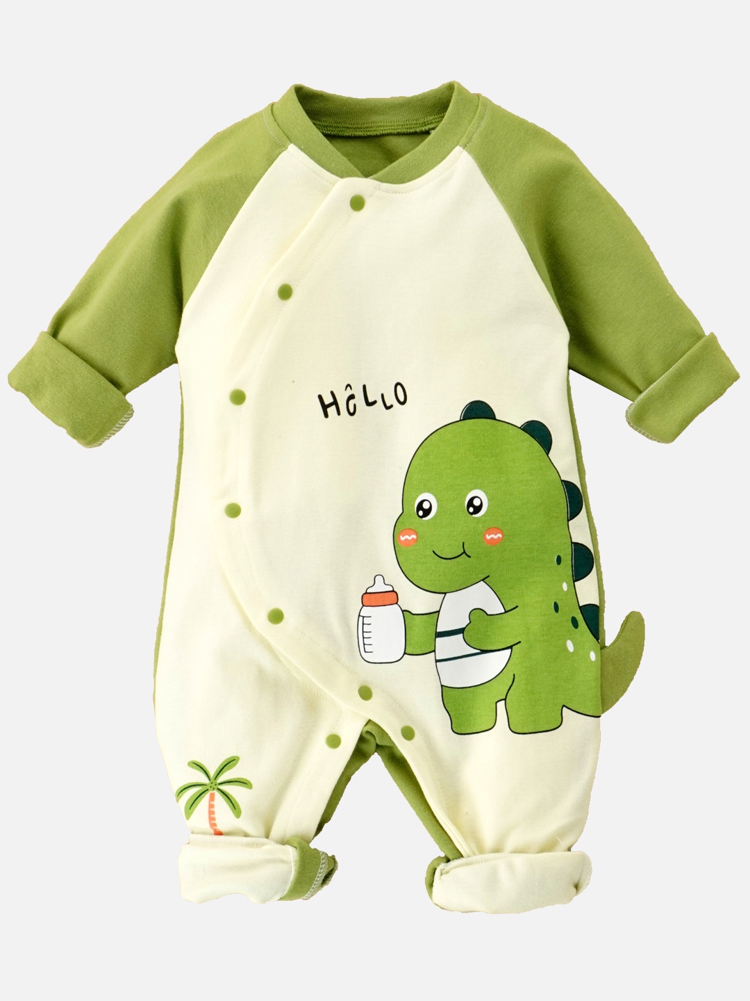 Little Surprise Box LLP Infants Green Baby Bottle Dino Full Sleeves Jumpsuit Style Romper
Little Surprise Box LLP Infants Green Baby Bottle Dino Full Sleeves Jumpsuit Style Romper