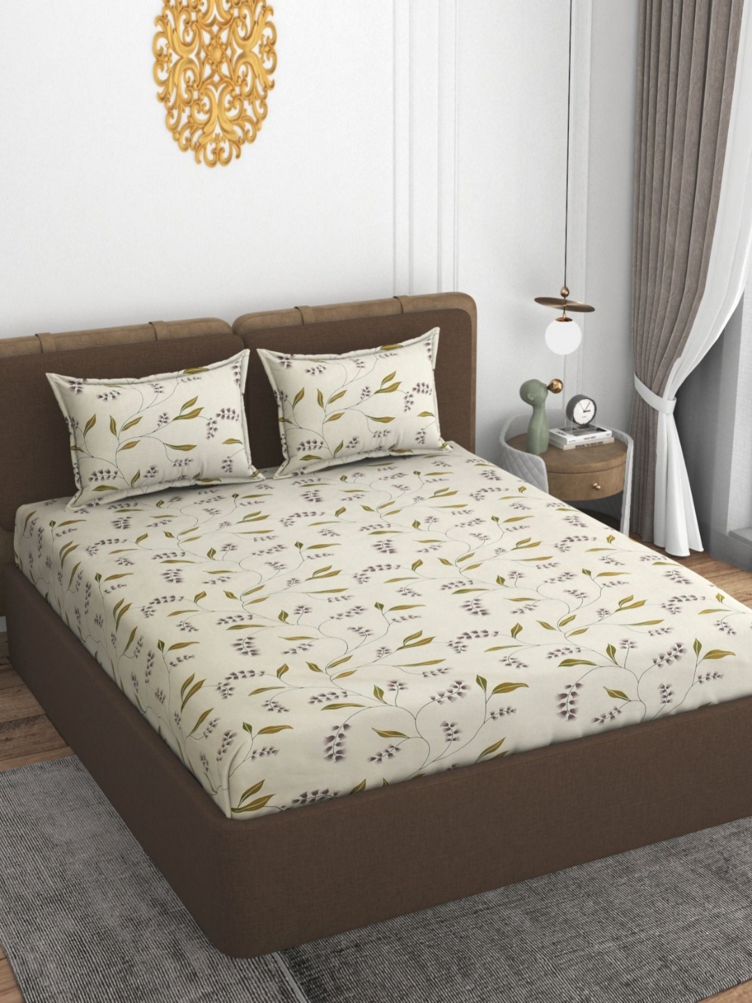 VOMZER Green & White Printed Pure Cotton 210TC Fitted Queen Bedsheet Set - 1.82 m x 1.82 m
VOMZER Green & White Printed Pure Cotton 210TC Fitted Queen Bedsheet Set - 1.82 m x 1.82 m