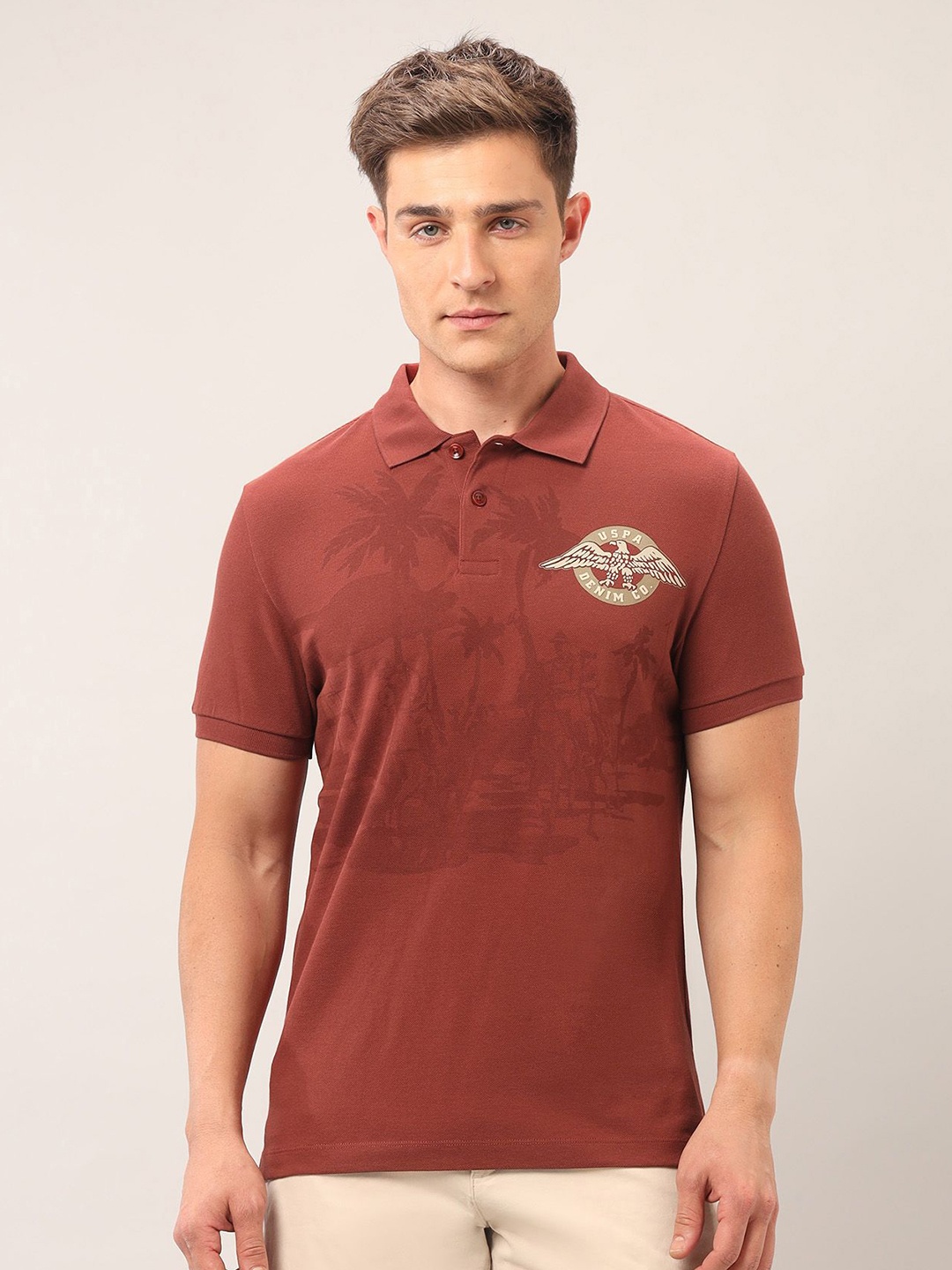 U.S. Polo Assn. Denim Co. Men Brand Logo Printed Polo Collar Pockets Slim Fit T-shirt, Orange
U.S. Polo Assn. Denim Co. Men Brand Logo Printed Polo Collar Pockets Slim Fit T-shirt, Orange