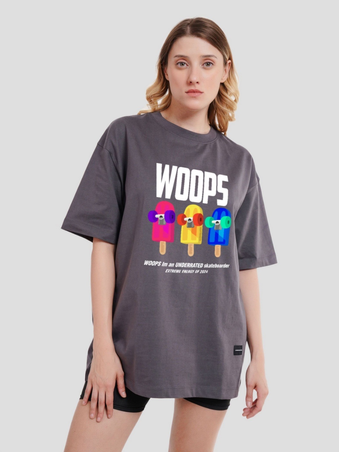 Underrated Club Women Bio Finish Graphic Printed Round Neck Cotton Oversized T-shirt, Grey
Underrated Club Women Bio Finish Graphic Printed Round Neck Cotton Oversized T-shirt, Grey