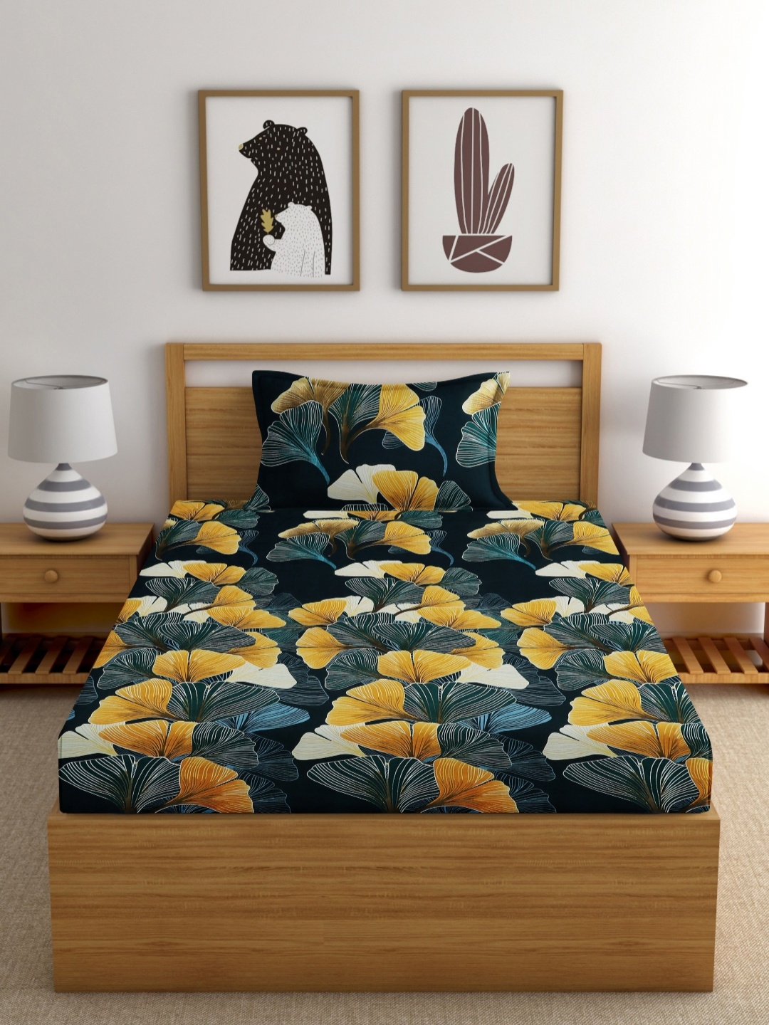 EXFAB Green & Yellow Printed Cotton 244 TC Fitted Single Bedsheet Set 1.16 m X 1.87 m
EXFAB Green & Yellow Printed Cotton 244 TC Fitted Single Bedsheet Set 1.16 m X 1.87 m