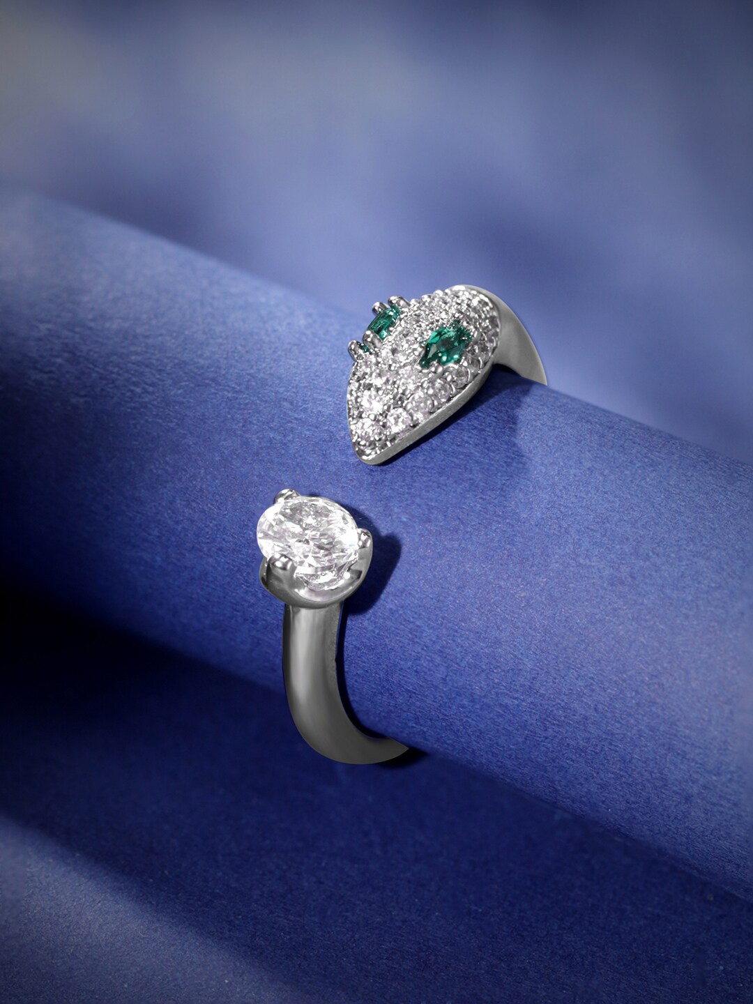 RubansVoguish Rhodium-Plated Stainless Steel TarnishFree Waterproof Emerald CZ Finger Ring, Silver
RubansVoguish Rhodium-Plated Stainless Steel TarnishFree Waterproof Emerald CZ Finger Ring, Silver