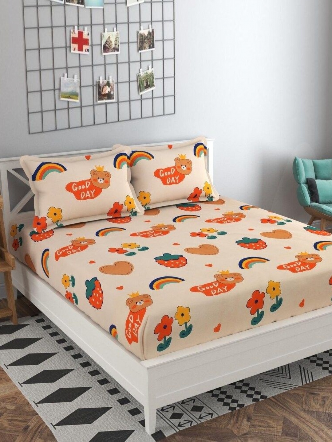 THE little BIG STORE Peach & Green Printed Cotton 260 TC King Bedsheet Set 1.82 m x 1.98 m
THE little BIG STORE Peach & Green Printed Cotton 260 TC King Bedsheet Set 1.82 m x 1.98 m