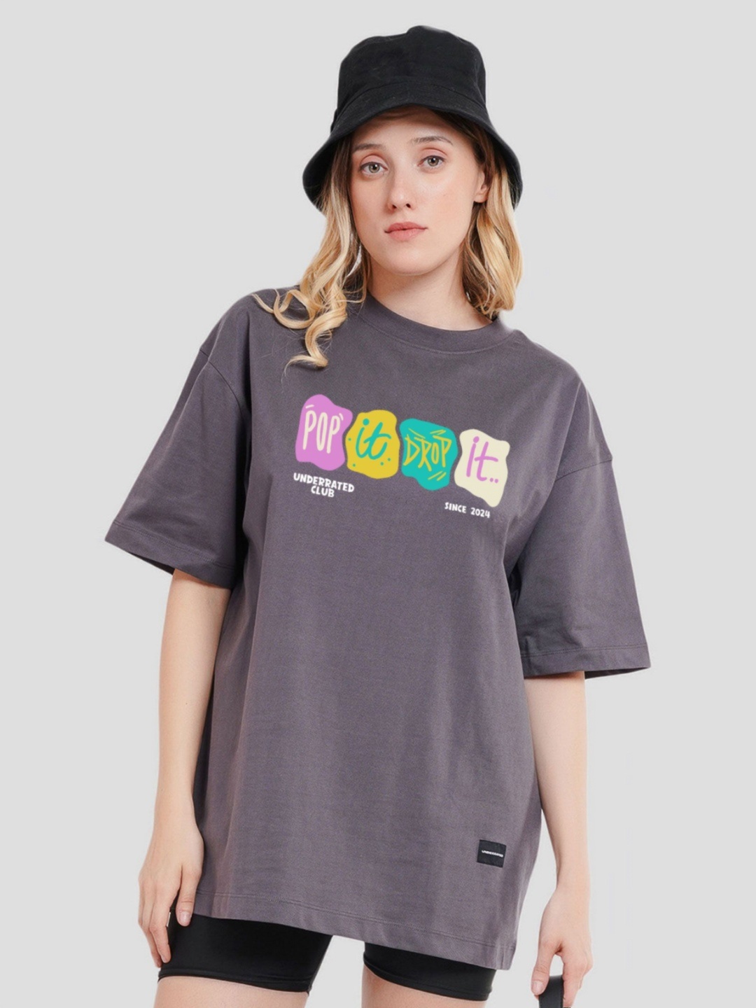 Underrated Club Women Bio Finish Graphic Printed Round Neck Cotton Oversized T-shirt, Grey
Underrated Club Women Bio Finish Graphic Printed Round Neck Cotton Oversized T-shirt, Grey