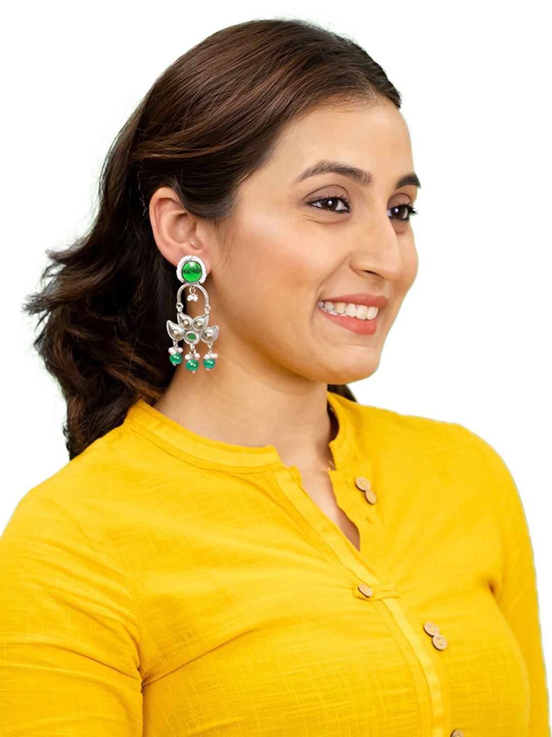 Shining Jewel - By Shivansh Silver-Plated CZ Studded & Beaded Oxidized Drop Earrings, Green
Shining Jewel - By Shivansh Silver-Plated CZ Studded & Beaded Oxidized Drop Earrings, Green