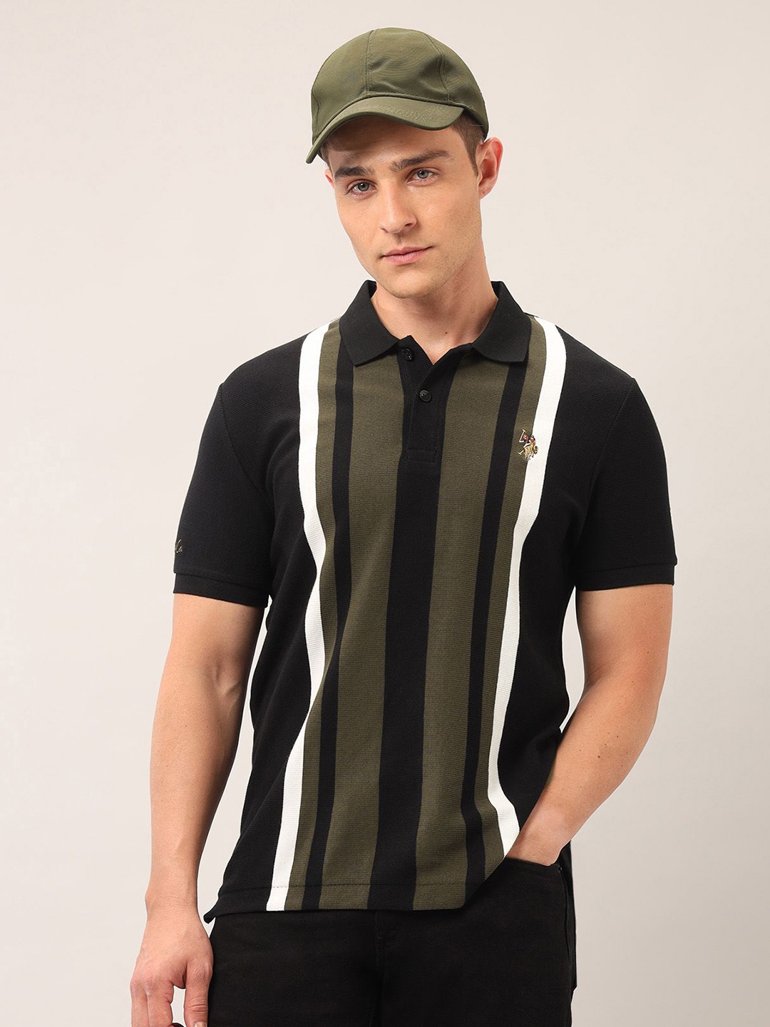 U.S. Polo Assn. Denim Co. Men Brand Logo Striped Polo Collar Pockets Slim Fit T-shirt, Black
U.S. Polo Assn. Denim Co. Men Brand Logo Striped Polo Collar Pockets Slim Fit T-shirt, Black