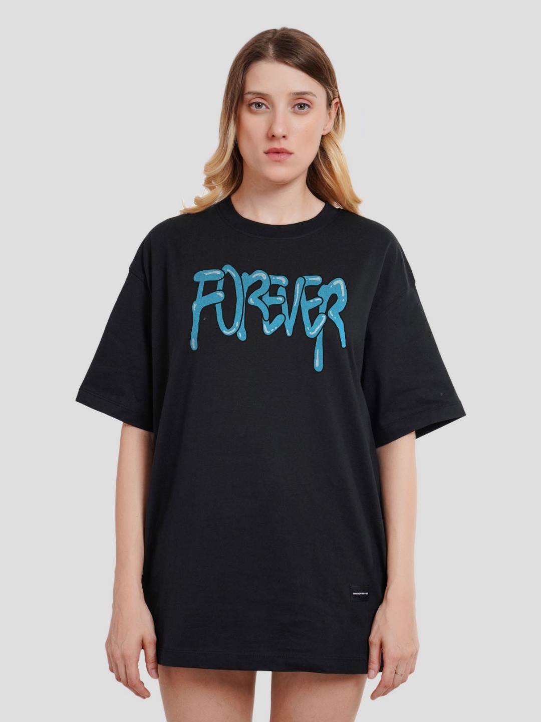 Underrated Club Women Bio Finish Graphic Printed Round Neck Cotton Oversized T-shirt, Black
Underrated Club Women Bio Finish Graphic Printed Round Neck Cotton Oversized T-shirt, Black