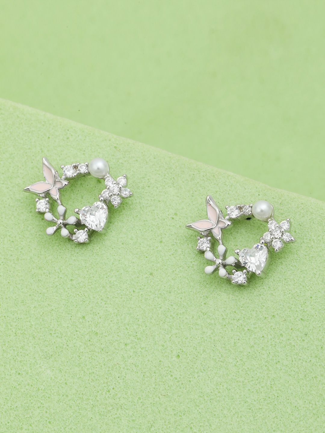 MAIRA 925 Sterling Silver Rhodium-Plated Cubic Zirconia Studded Classic Shaped Studs
MAIRA 925 Sterling Silver Rhodium-Plated Cubic Zirconia Studded Classic Shaped Studs