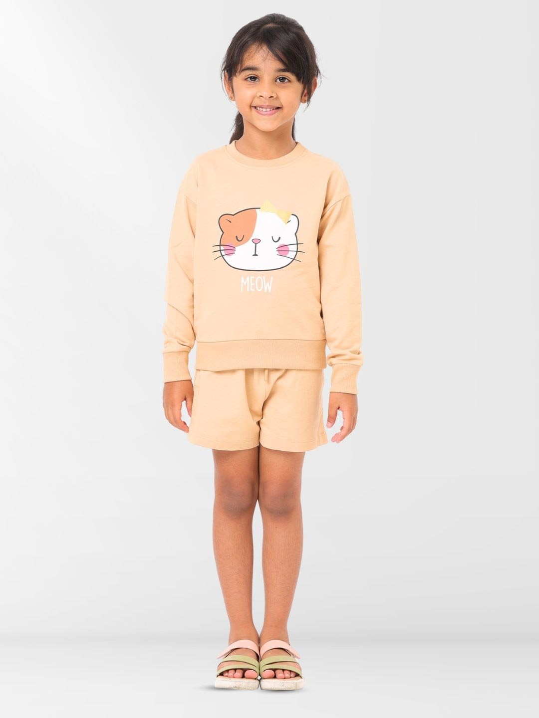 Nuego Kids Girls Animal Print Pure Cotton Sweatshirt with Shorts Clothing Set, Beige
Nuego Kids Girls Animal Print Pure Cotton Sweatshirt with Shorts Clothing Set, Beige