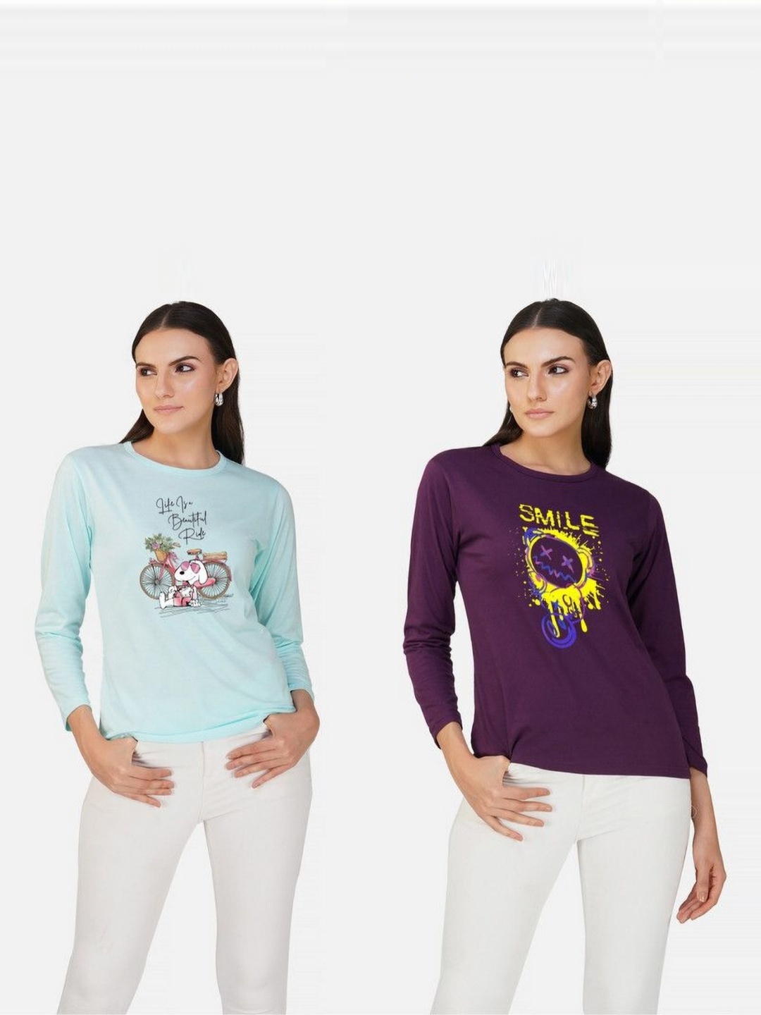Metronaut Women Pack of 2 Bio Finish Graphic Printed Round Neck Cotton T-shirts, Turquoise blue
Metronaut Women Pack of 2 Bio Finish Graphic Printed Round Neck Cotton T-shirts, Turquoise blue