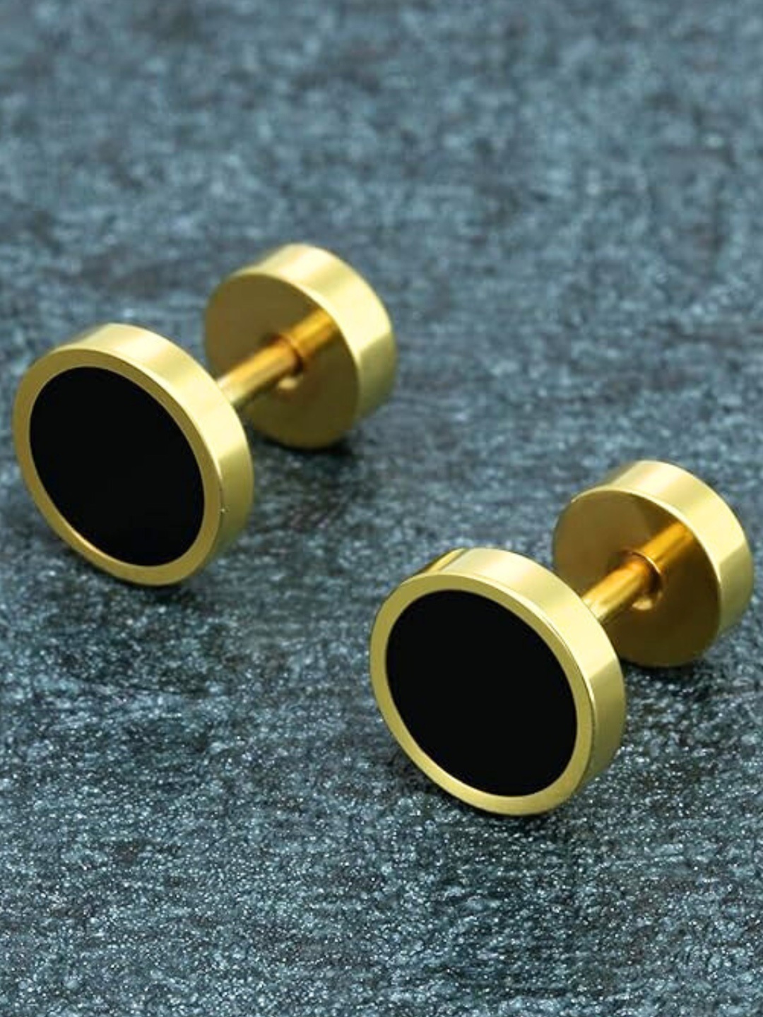 The Roadster Lifestyle Co. Men Stainless Steel Artificial Stone Studded Circular Studs, Gold
The Roadster Lifestyle Co. Men Stainless Steel Artificial Stone Studded Circular Studs, Gold