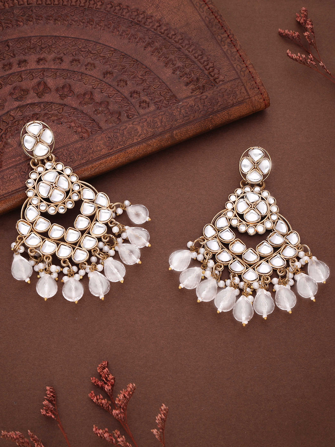 Anouk Gold Plated Artificial Beads Contemporary Jhumkas 
Anouk Gold Plated Artificial Beads Contemporary Jhumkas