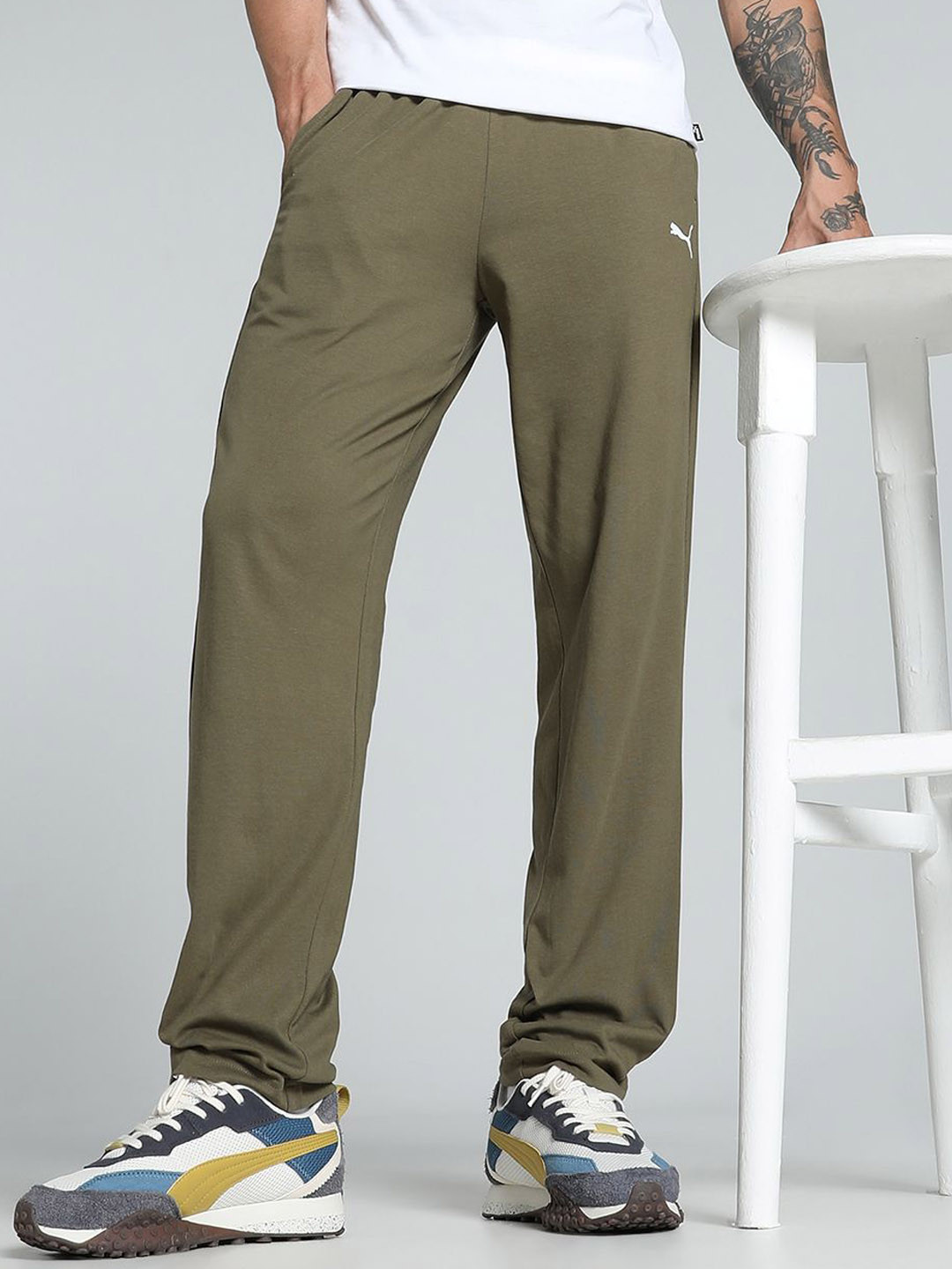 Puma Men Cotton Mid-Rise Track Pants, Green
Puma Men Cotton Mid-Rise Track Pants, Green