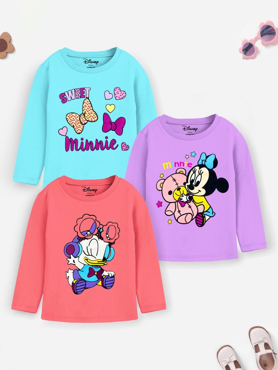 Disney By Miss and Chief Girls Pack Of 3 Minnie & Daisy Graphic Printed Cotton T-shirts, Purple
Disney By Miss and Chief Girls Pack Of 3 Minnie & Daisy Graphic Printed Cotton T-shirts, Purple