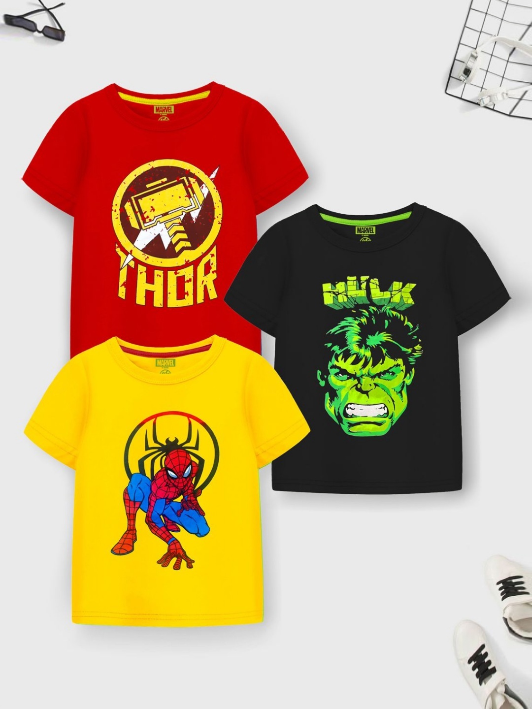 Marvel by Miss and Chief Boys Pack Of 3 Marvel Graphic Printed Round Neck Cotton T-shirts, Red
Marvel by Miss and Chief Boys Pack Of 3 Marvel Graphic Printed Round Neck Cotton T-shirts, Red