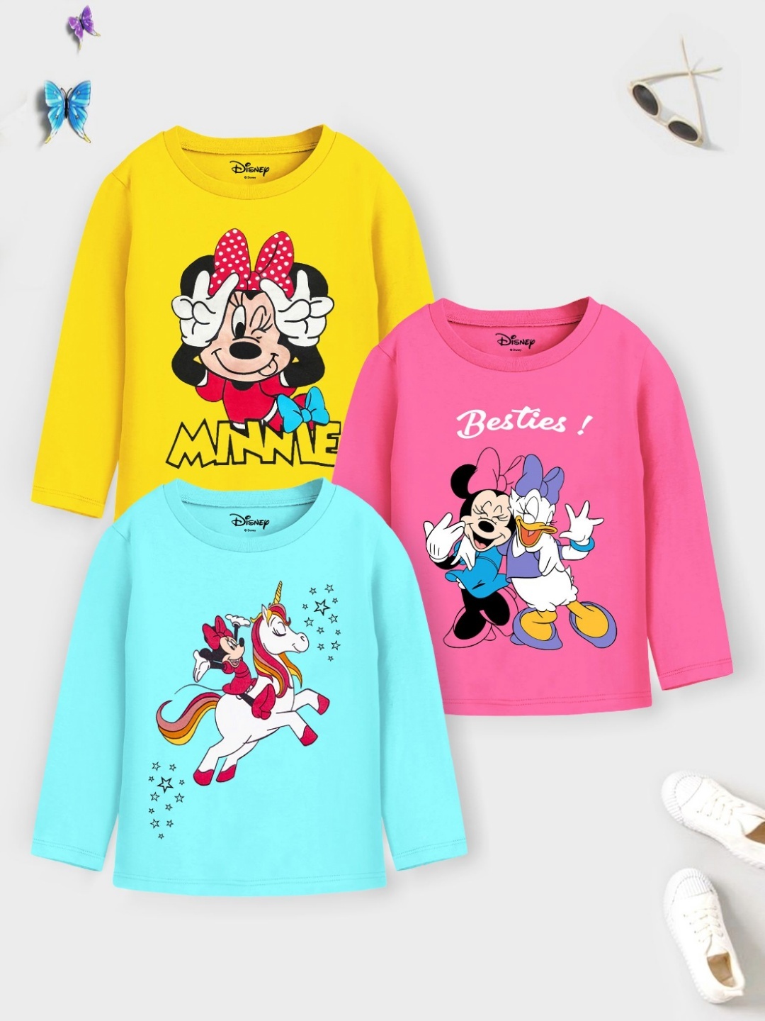 Disney By Miss and Chief Girls Pack Of 3 Minnie & Daisy Graphic Printed Cotton T-shirts, Yellow
Disney By Miss and Chief Girls Pack Of 3 Minnie & Daisy Graphic Printed Cotton T-shirts, Yellow