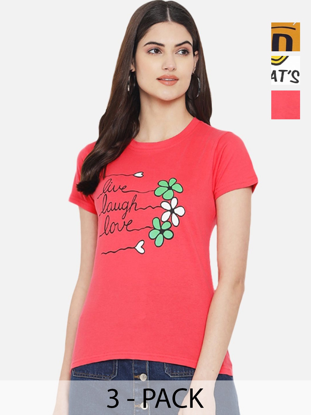 Dreambe Women Pack Of 3 Donald Duck Typography Printed Round Neck Cotton T-shirts, Red
Dreambe Women Pack Of 3 Donald Duck Typography Printed Round Neck Cotton T-shirts, Red