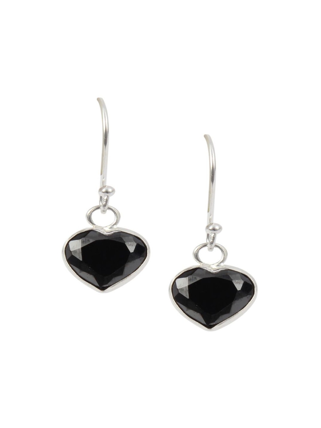 Abhooshan Silver-Plated Sterling Silver Cubic Zirconia Studded Heart Shaped Drop Earrings, Black
Abhooshan Silver-Plated Sterling Silver Cubic Zirconia Studded Heart Shaped Drop Earrings, Black