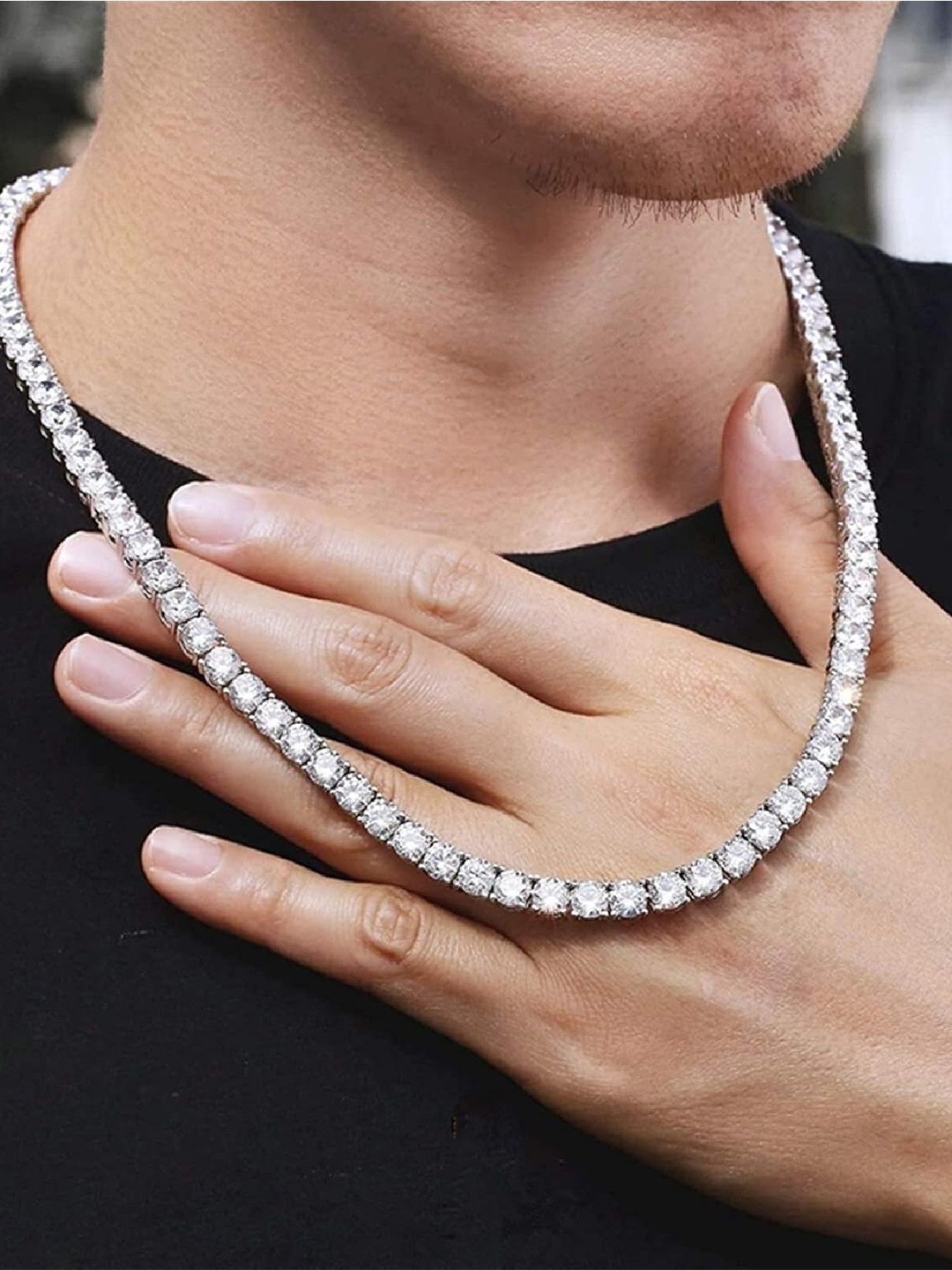 Crazy Fashion Unisex Silver-Plated Cubic Zirconia Studded Stainless Steel Minimal Chain
Crazy Fashion Unisex Silver-Plated Cubic Zirconia Studded Stainless Steel Minimal Chain