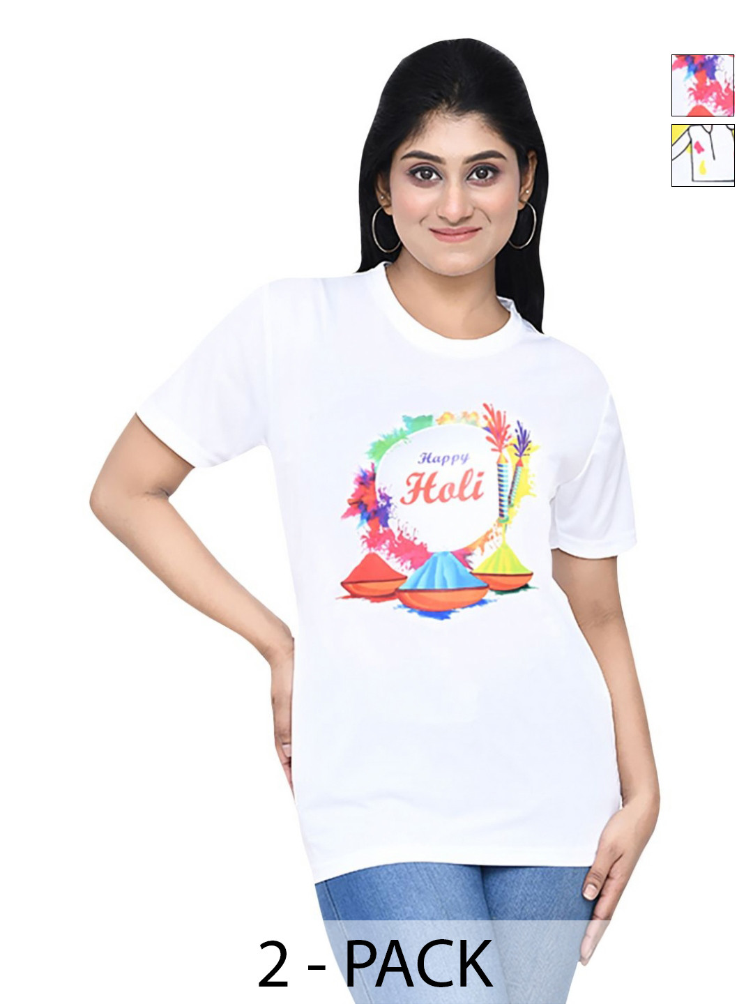 RAPL Women 2 Printed Applique T-shirt, White
RAPL Women 2 Printed Applique T-shirt, White
