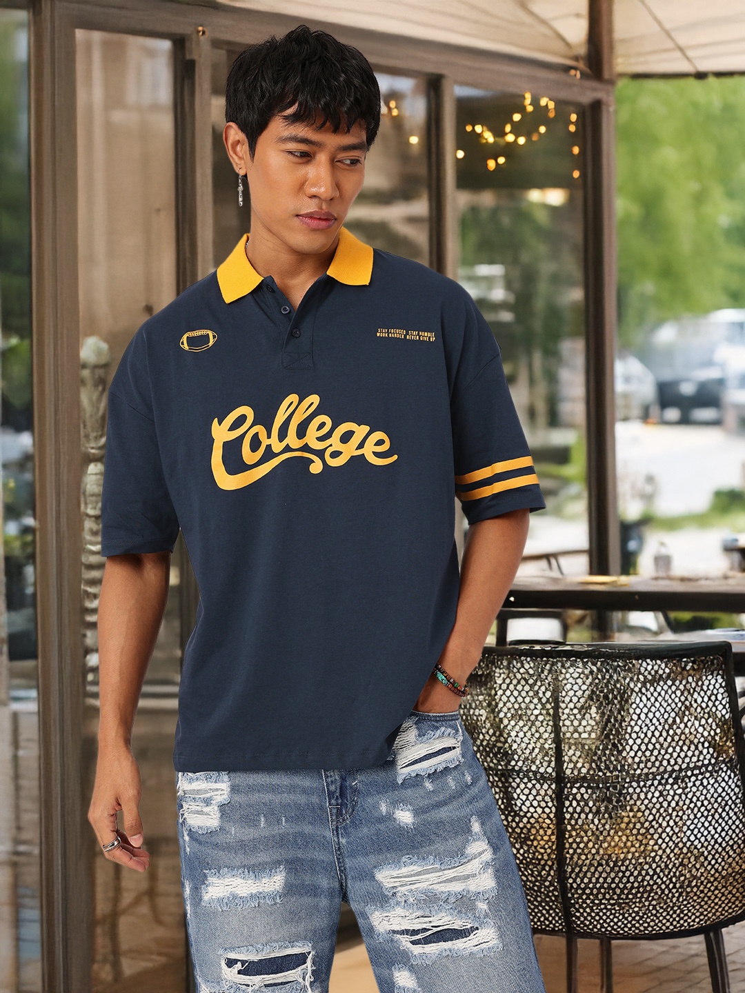 Kook N Keech Sporty Style Typography Printed Polo Collar Relaxed Fit T-shirt, Navy blue
Kook N Keech Sporty Style Typography Printed Polo Collar Relaxed Fit T-shirt, Navy blue