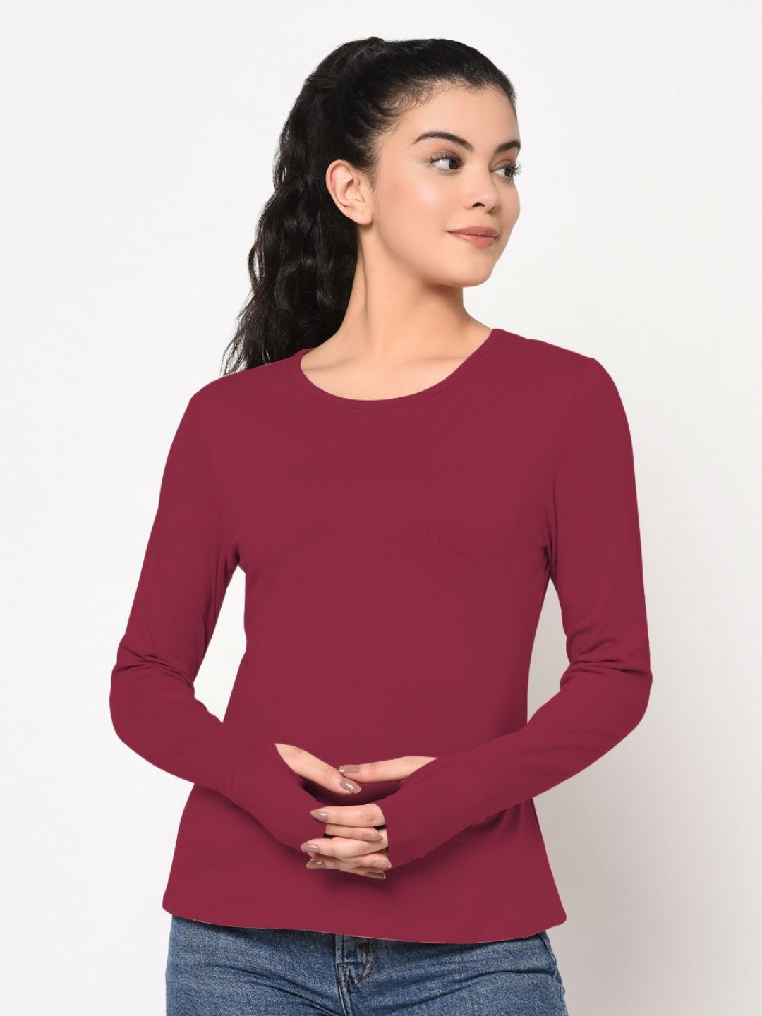 Metronaut Women Raw Edge Slim Fit T-shirt, Maroon
Metronaut Women Raw Edge Slim Fit T-shirt, Maroon