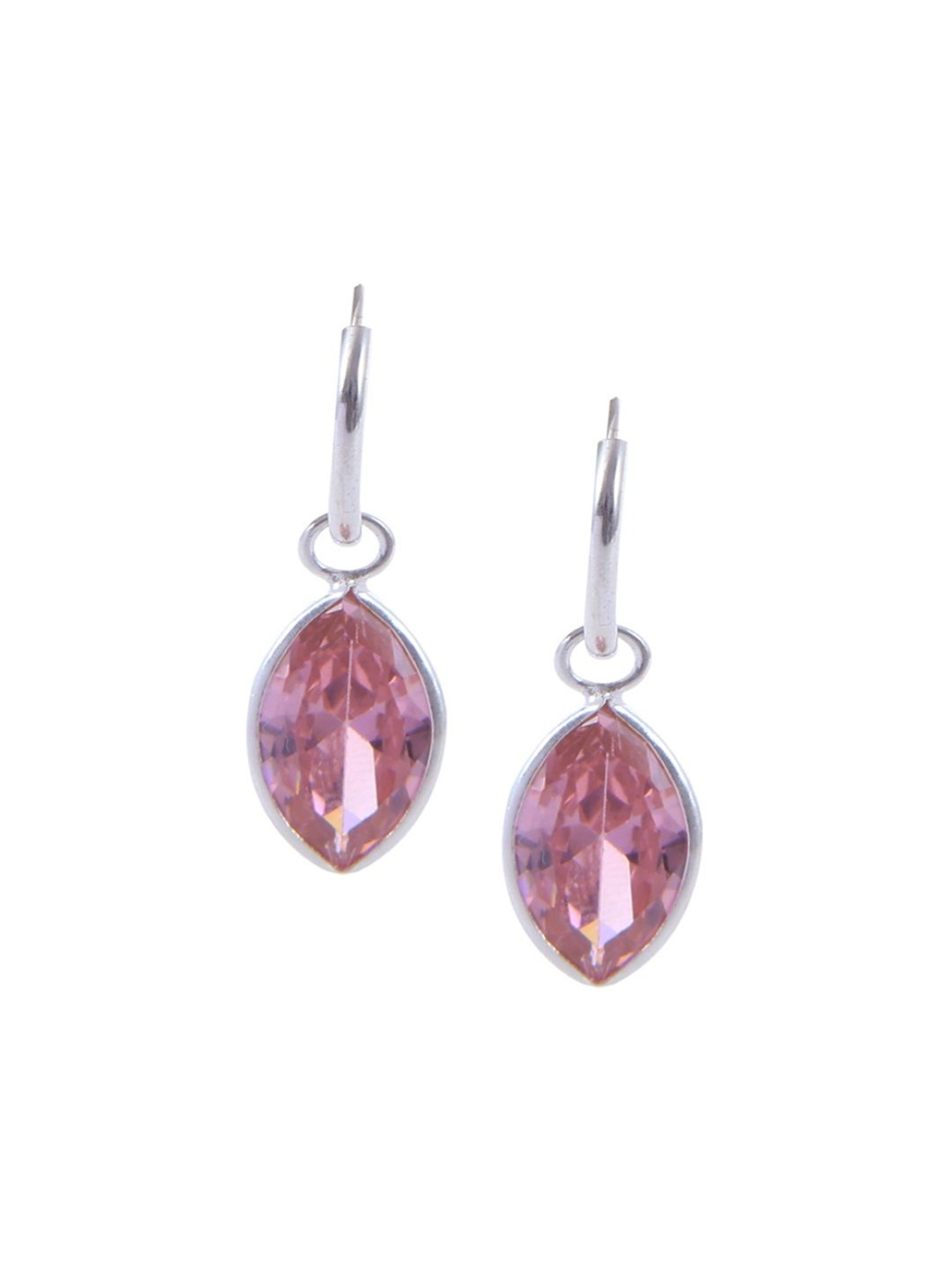Abhooshan 92.5 Sterling Silver Silver-Plated Cubic Zirconia-Studded Oval Hoop Earrings, Pink
Abhooshan 92.5 Sterling Silver Silver-Plated Cubic Zirconia-Studded Oval Hoop Earrings, Pink