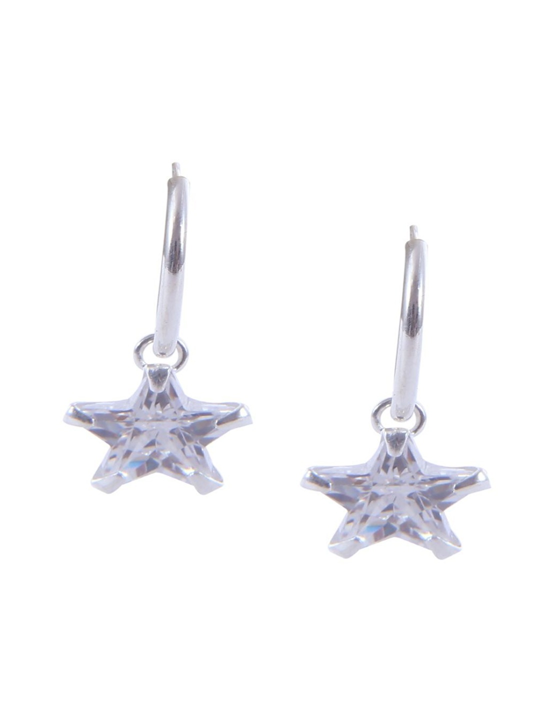 Abhooshan 92.5 Sterling Silver Silver-Plated Cubic Zirconia Star Shaped Hoop Earrings, White
Abhooshan 92.5 Sterling Silver Silver-Plated Cubic Zirconia Star Shaped Hoop Earrings, White