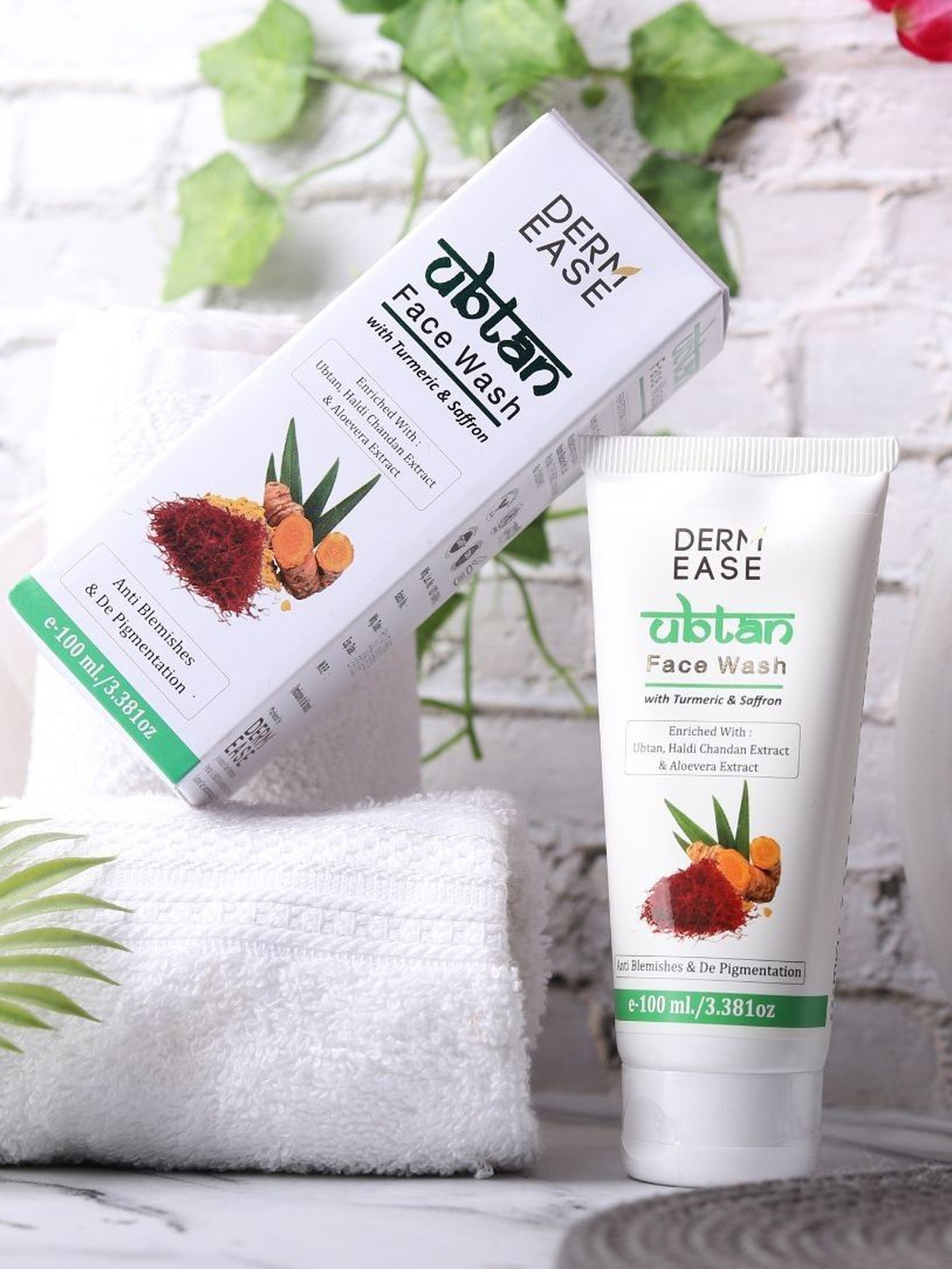 DERMEASE Ubtan Face Wash With Turmeric & Saffron Anti Blemishes & De Pigmentation- 100 ml, White
DERMEASE Ubtan Face Wash With Turmeric & Saffron Anti Blemishes & De Pigmentation- 100 ml, White