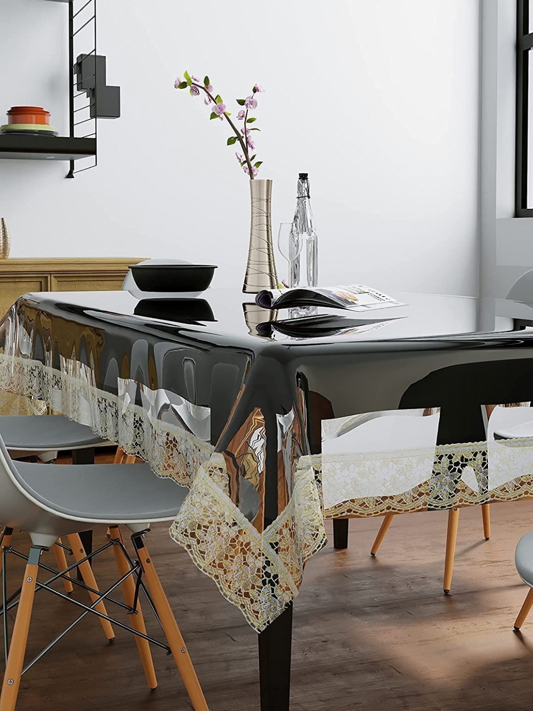 Homerz Gold-Toned Floral Waterproof 6-Seater Thickness Transparent Table Cover With Lace
Homerz Gold-Toned Floral Waterproof 6-Seater Thickness Transparent Table Cover With Lace