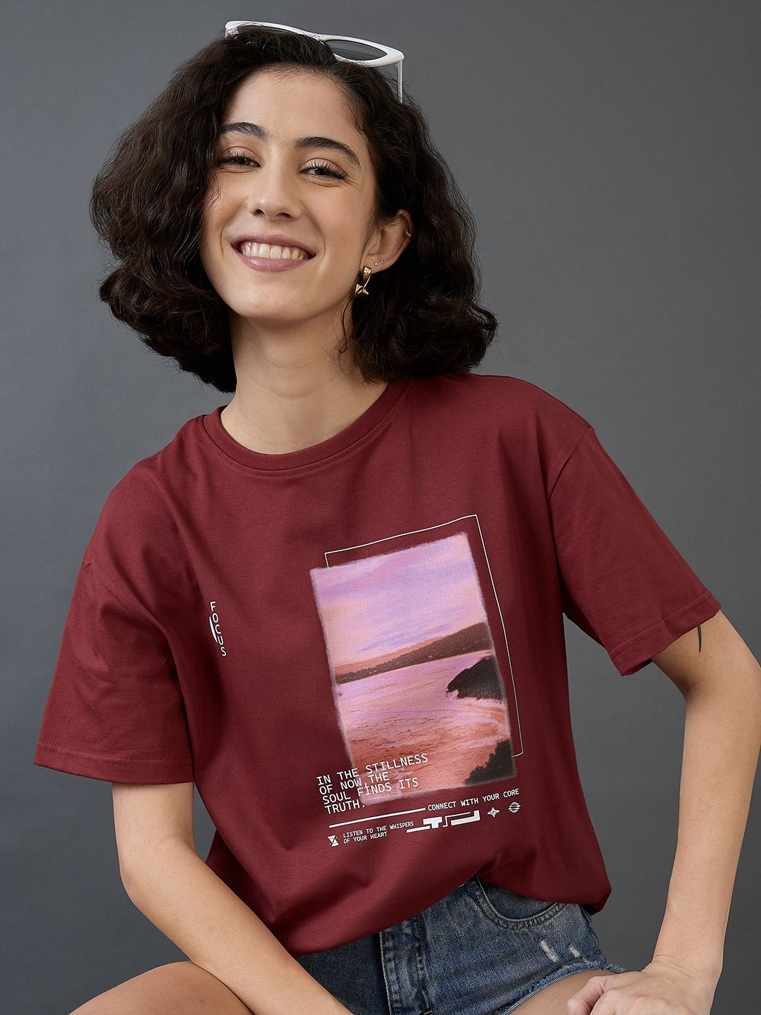 The Roadster Lifestyle Co Graphic Printed Pure Cotton Oversized Fit Short Sleeve T-Shirt, Maroon
The Roadster Lifestyle Co Graphic Printed Pure Cotton Oversized Fit Short Sleeve T-Shirt, Maroon
