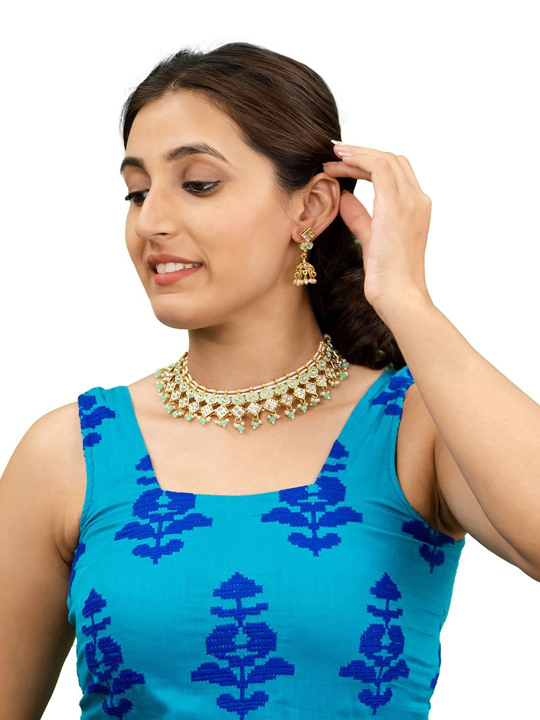 Shining Jewel - By Shivansh Gold-Plated Kundan Studded & Pearls Beaded Jewellery Set, Green
Shining Jewel - By Shivansh Gold-Plated Kundan Studded & Pearls Beaded Jewellery Set, Green