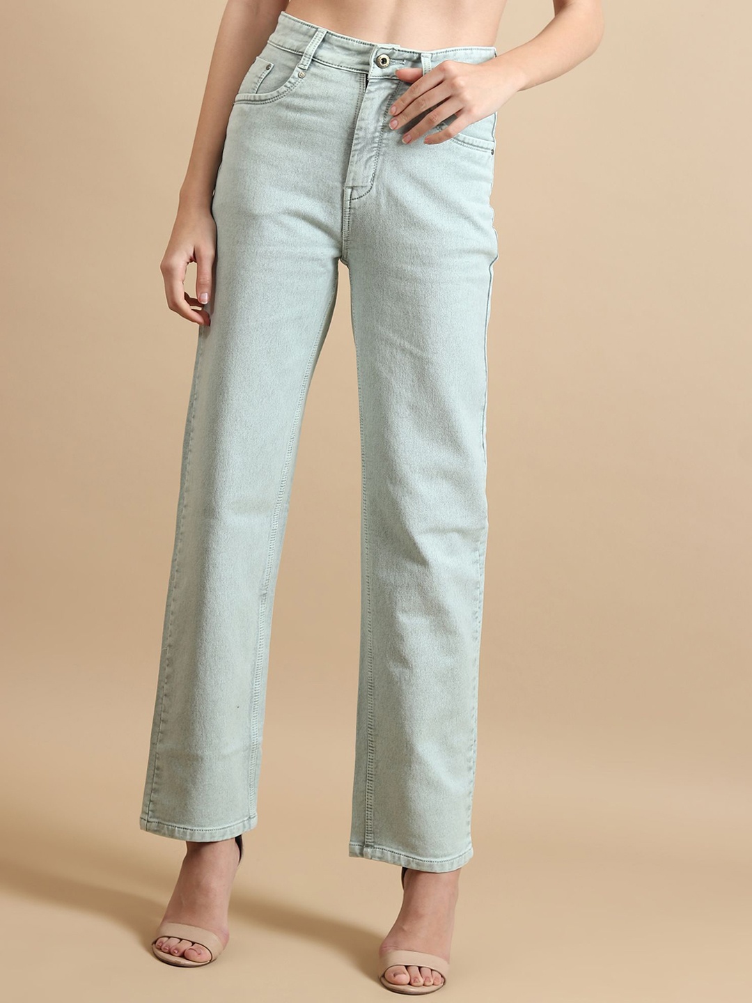 DressBerry Women Comfort Straight Fit High-Rise Light Fade Acid Wash Stretchable Jeans, Sea green
DressBerry Women Comfort Straight Fit High-Rise Light Fade Acid Wash Stretchable Jeans, Sea green