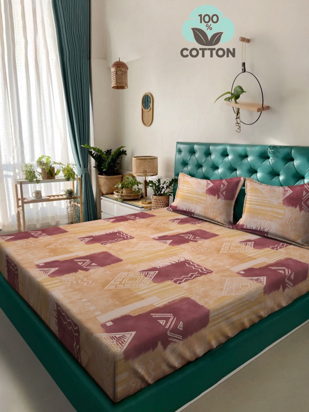 Myntra Elegant Homes Peach & Purple Printed Cotton 400 TC King Bedsheet Set 2.50 X 2.25 m
Myntra Elegant Homes Peach & Purple Printed Cotton 400 TC King Bedsheet Set 2.50 X 2.25 m