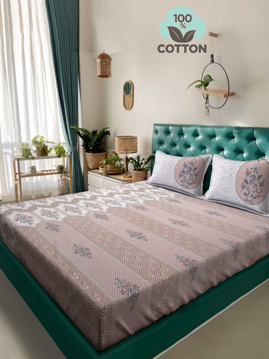 Myntra Elegant Homes Peach Printed 400 TC Pure Cotton King Bedsheet Set 2.70 m x 2.70 m
Myntra Elegant Homes Peach Printed 400 TC Pure Cotton King Bedsheet Set 2.70 m x 2.70 m