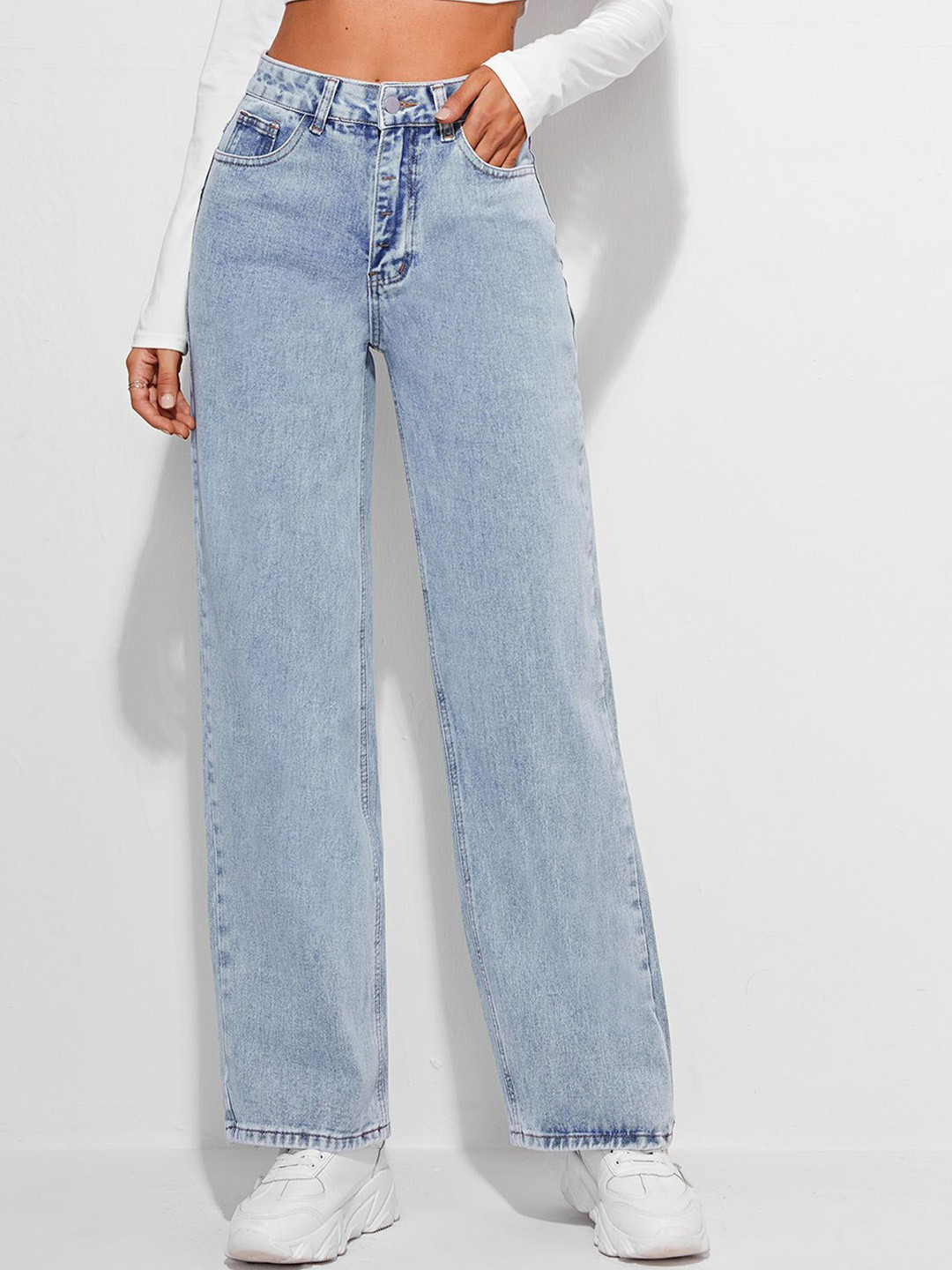 DressBerry Women Comfort Straight Fit High-Rise Light Fade Acid Wash Stretchable Jeans, Blue
DressBerry Women Comfort Straight Fit High-Rise Light Fade Acid Wash Stretchable Jeans, Blue