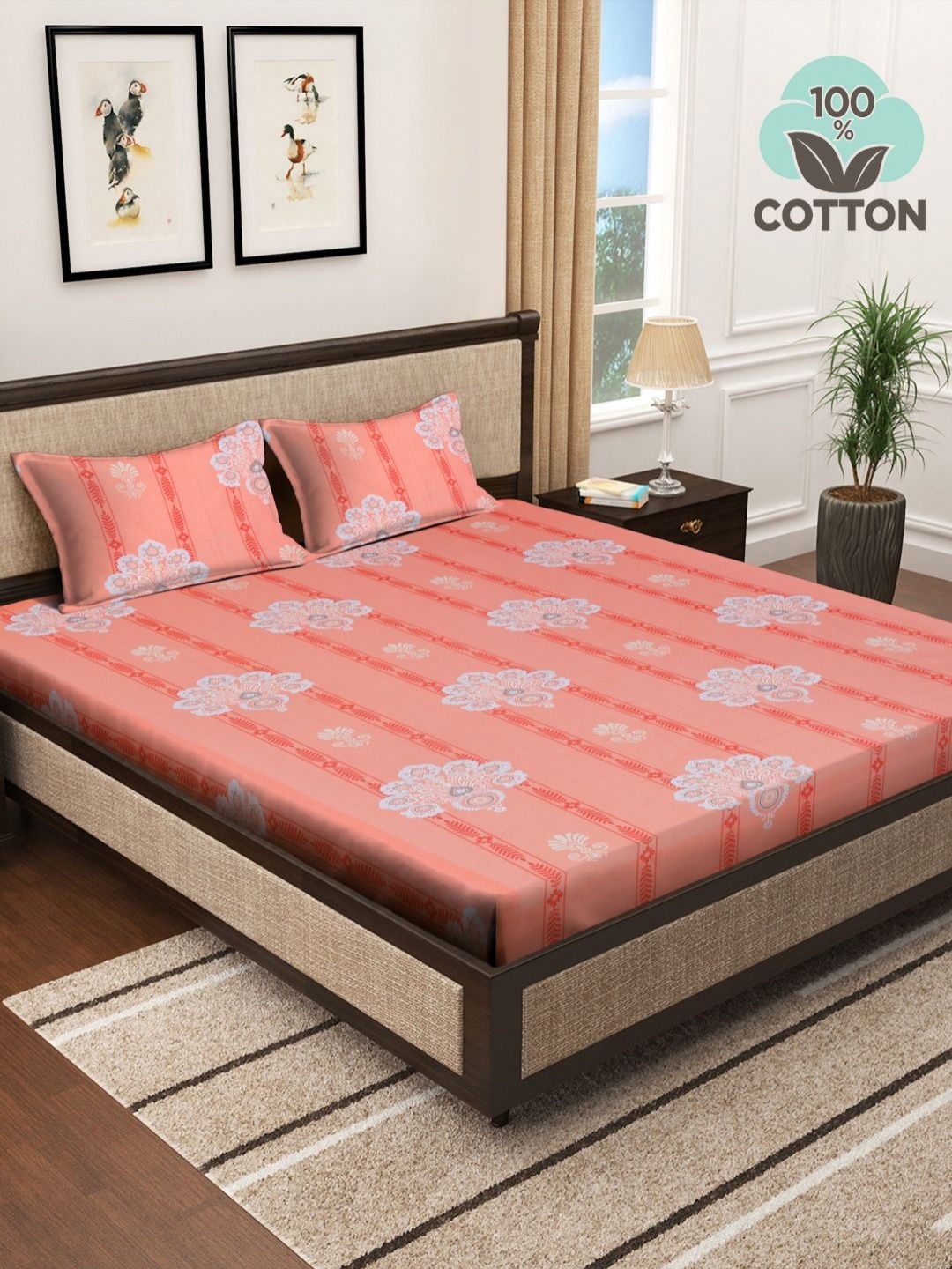 Myntra Elegant Homes Pink Printed Pure Cotton 400 TC King Bedsheet Set 2.50m x 2.25m
Myntra Elegant Homes Pink Printed Pure Cotton 400 TC King Bedsheet Set 2.50m x 2.25m