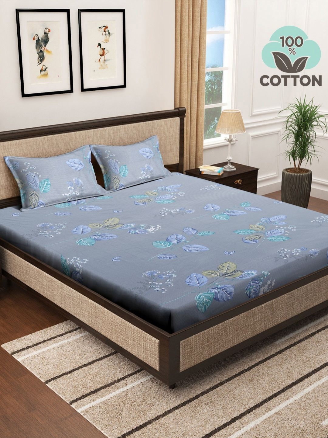 Myntra Elegant Homes Grey Printed Pure Cotton 400 TC King Bedsheet Set 2.50m x 2.25m
Myntra Elegant Homes Grey Printed Pure Cotton 400 TC King Bedsheet Set 2.50m x 2.25m