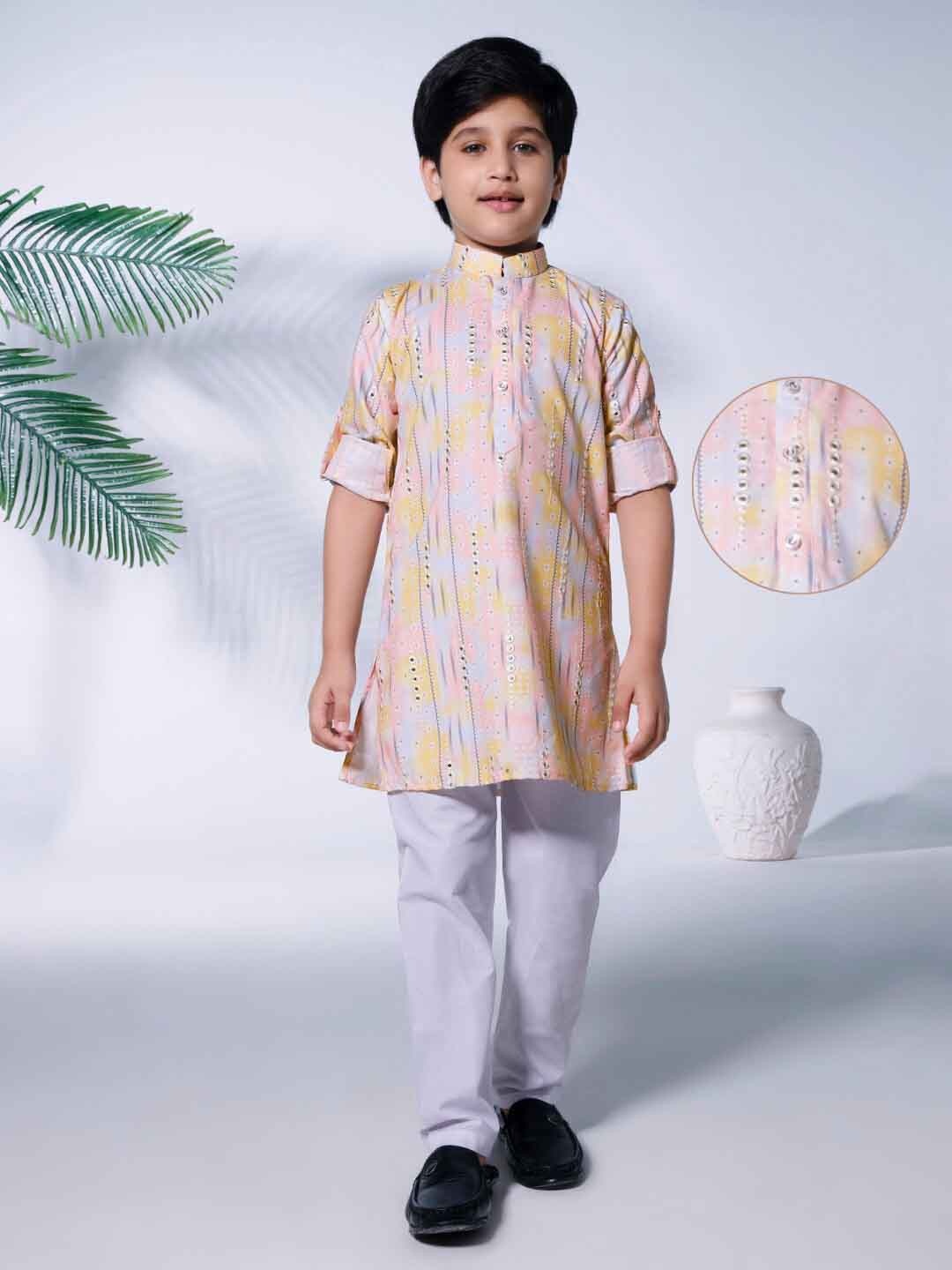 Ministitch Boys Embroidered Regular Mirror Work Pure Cotton Kurta with Pyjamas, Pink
Ministitch Boys Embroidered Regular Mirror Work Pure Cotton Kurta with Pyjamas, Pink