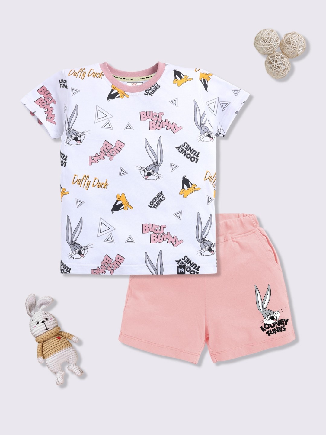 YK X Minute Mirth Boys Looney Tunes Printed Pure Cotton T-shirt with Shorts, Pink
YK X Minute Mirth Boys Looney Tunes Printed Pure Cotton T-shirt with Shorts, Pink