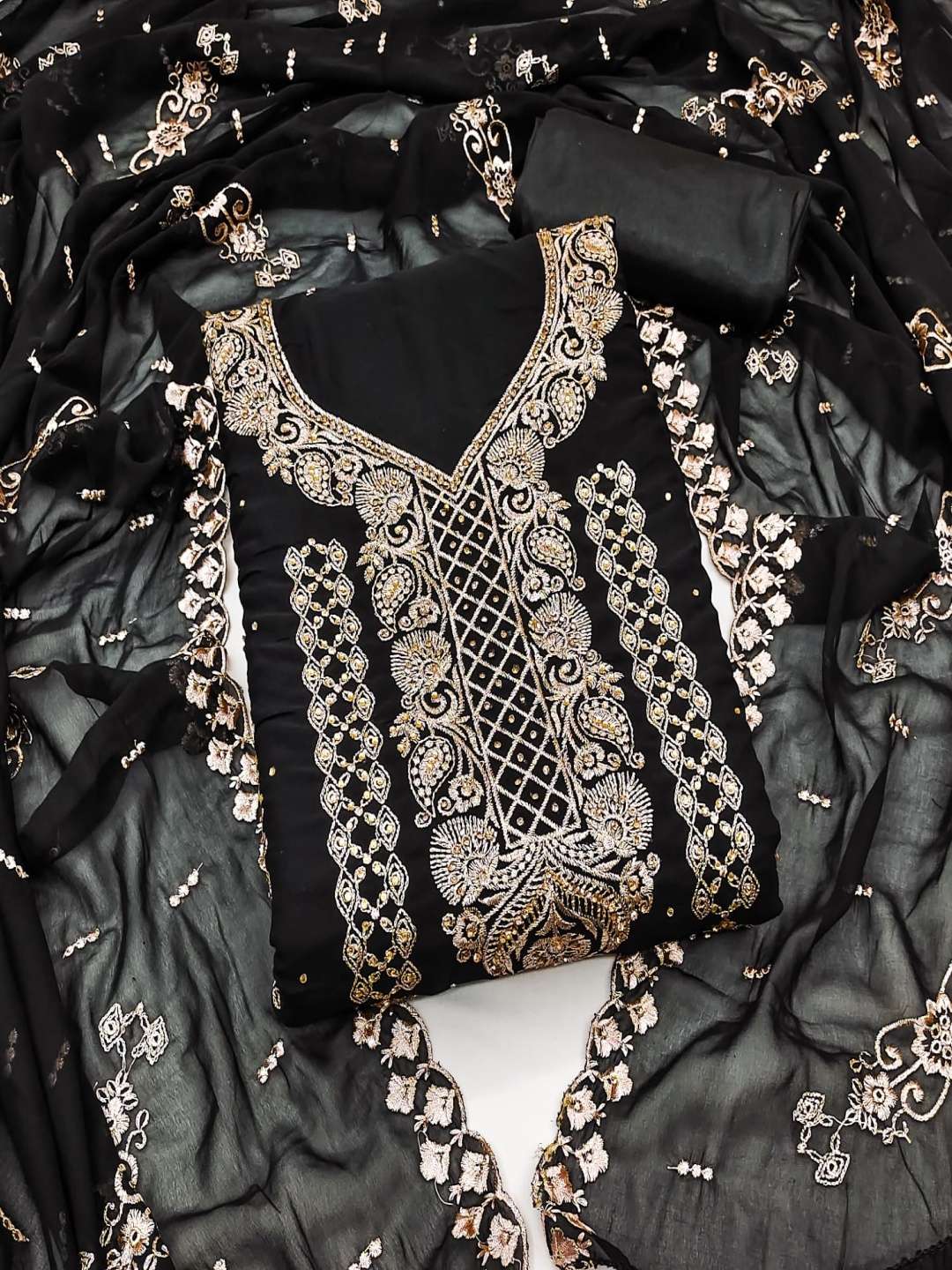 Rangtulika Ethnics Ethnic Motifs Sequinned Embroidered Unstitched Dress Material, Black
Rangtulika Ethnics Ethnic Motifs Sequinned Embroidered Unstitched Dress Material, Black